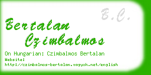 bertalan czimbalmos business card